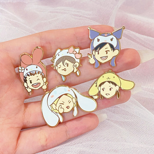 hq x kawaii mascots: enamel pins